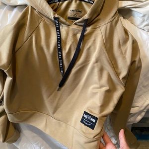 Flag Nor Fail Beige/Nude crop long sleeve hoodie